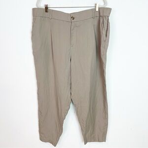 TORRID TAUPE TAN LINEN TAPERED LEG PANTS WOMENS SZ 22 NWT